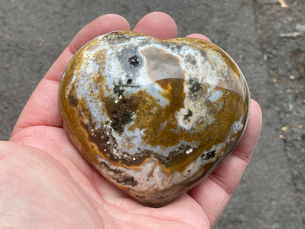 224g Orbicular Ocean Jasper Heart 4B
