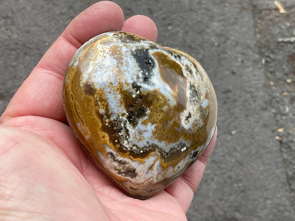 224g Orbicular Ocean Jasper Heart 4B
