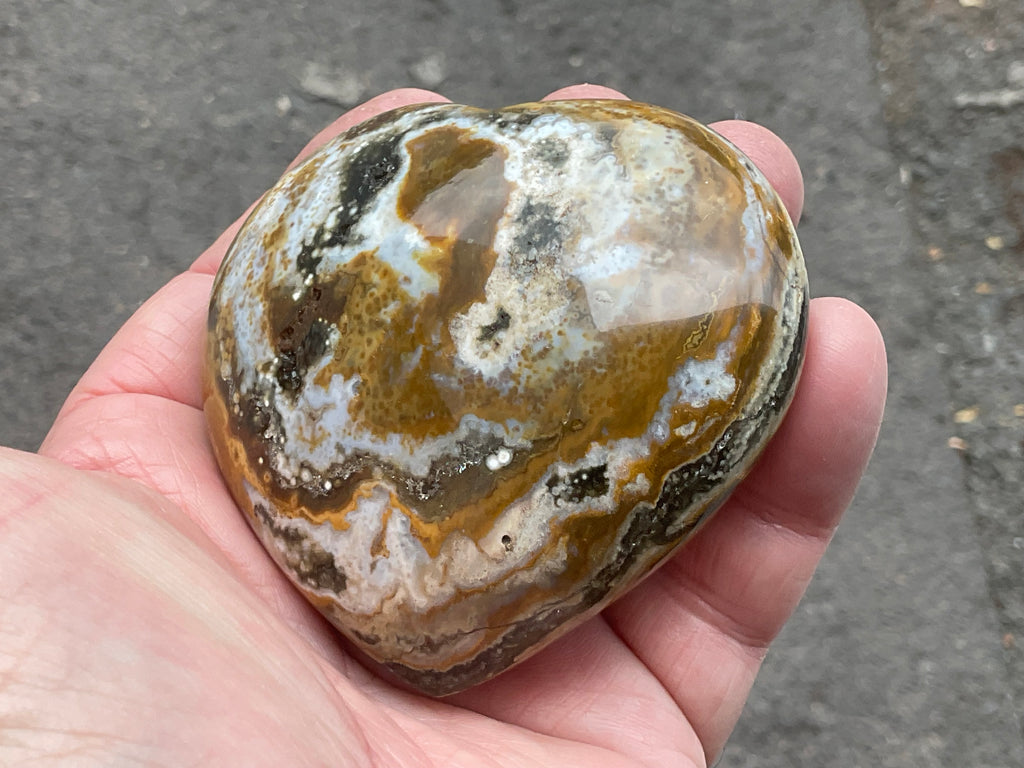 224g Orbicular Ocean Jasper Heart 4B