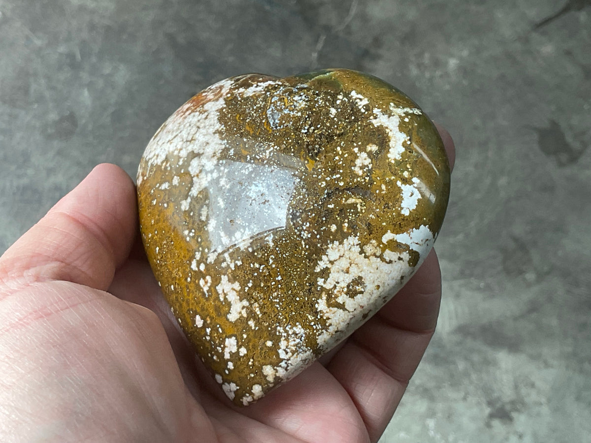 257g Orbicular Ocean Jasper Heart