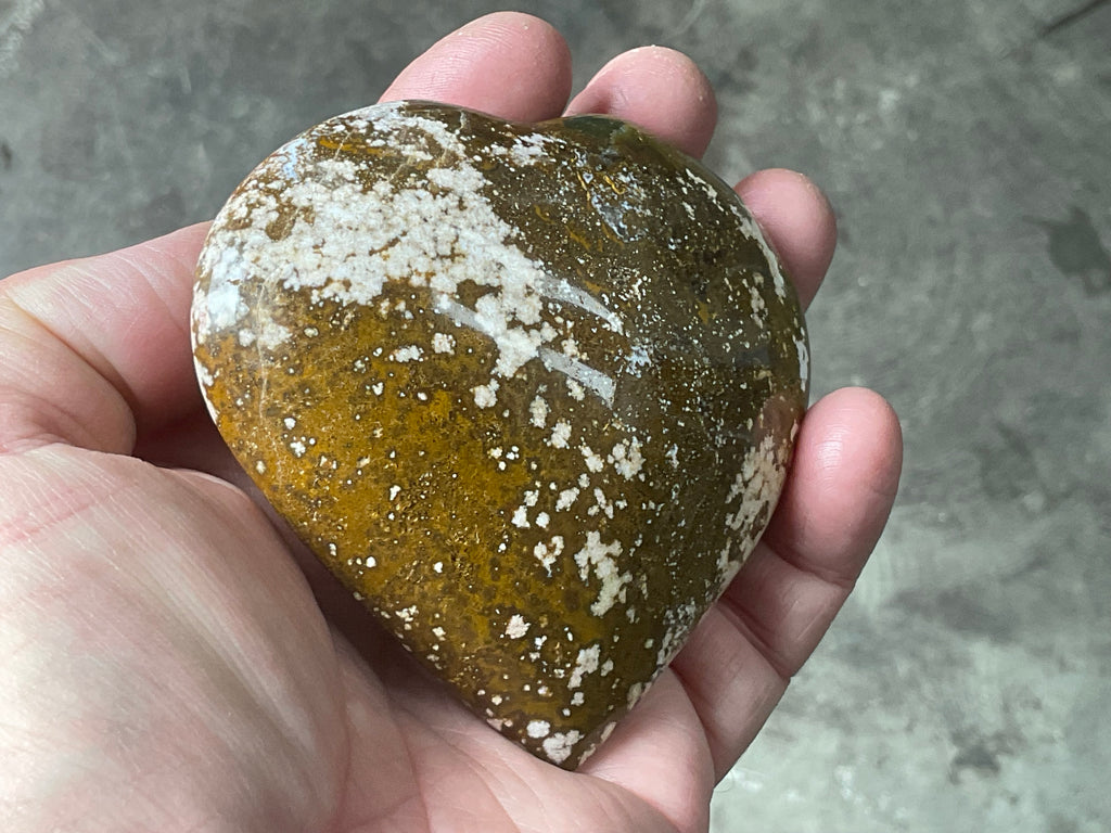 257g Orbicular Ocean Jasper Heart