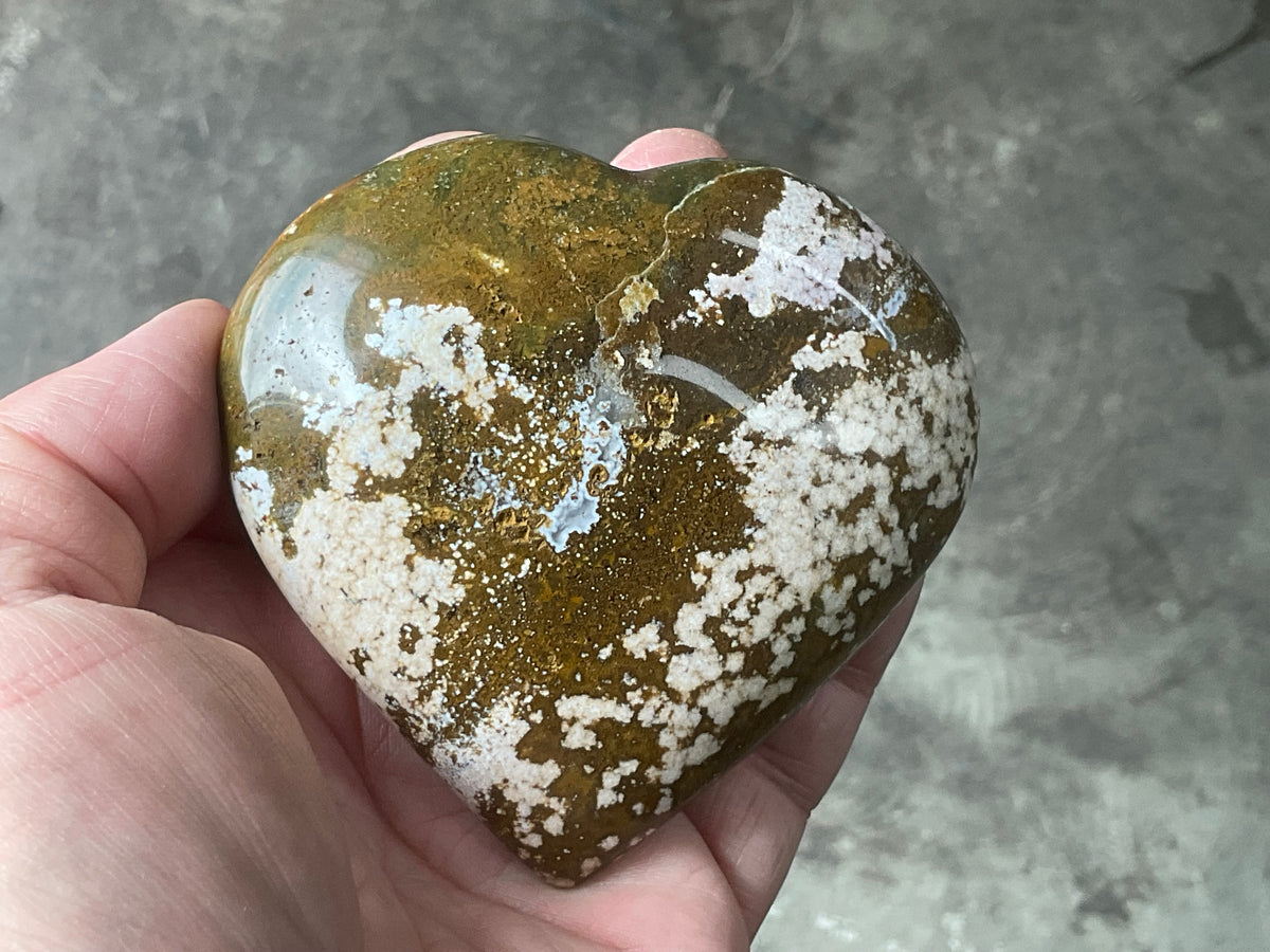 257g Orbicular Ocean Jasper Heart