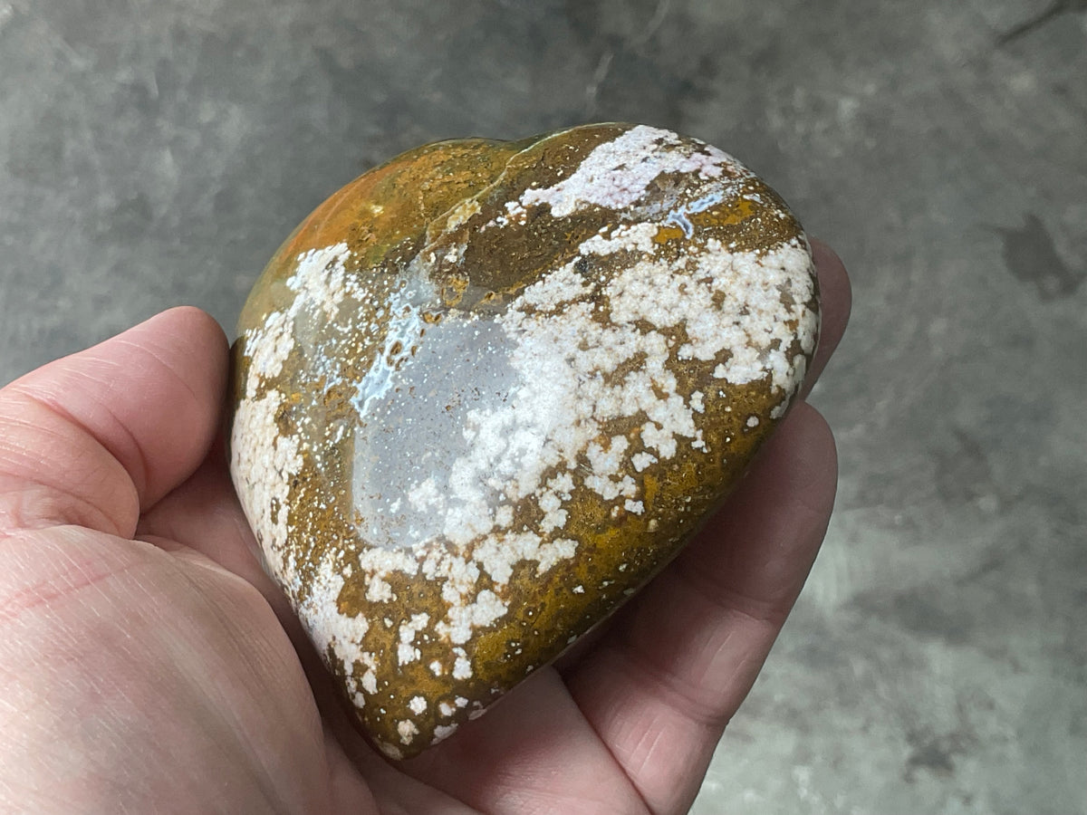 257g Orbicular Ocean Jasper Heart