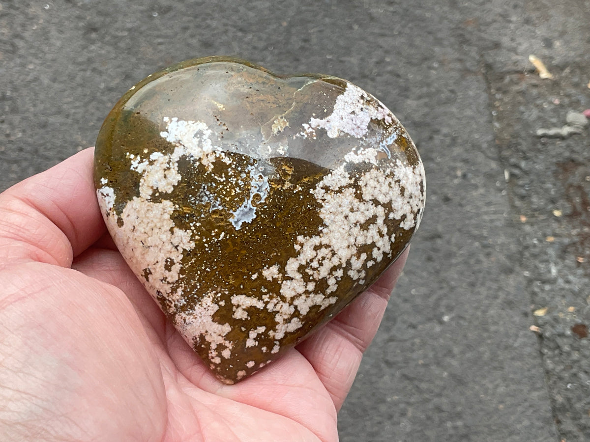 257g Orbicular Ocean Jasper Heart