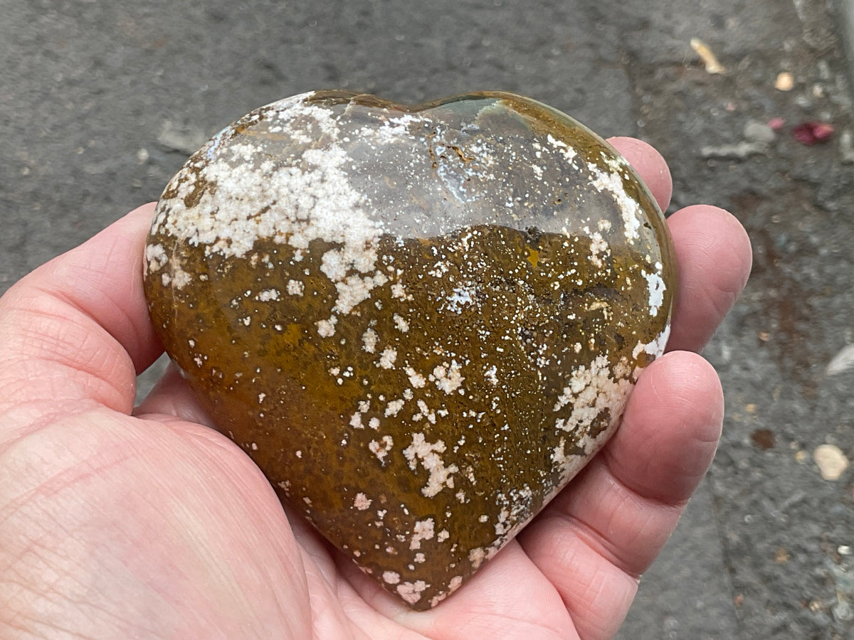 257g Orbicular Ocean Jasper Heart