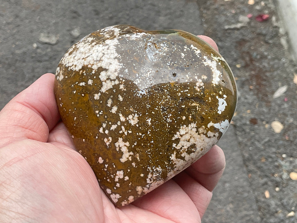 257g Orbicular Ocean Jasper Heart