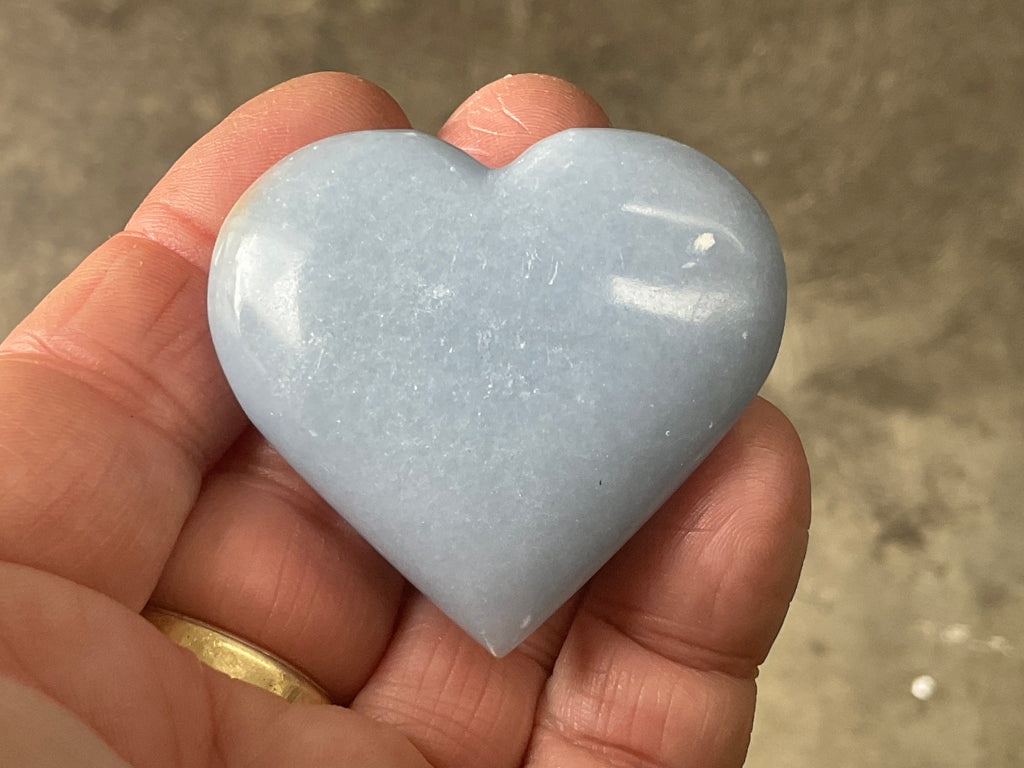 57g Angelite Polished Heart B