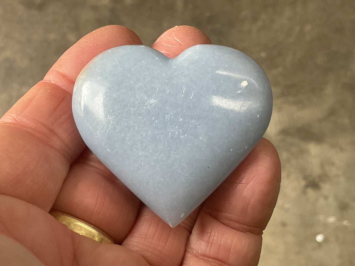 57g Angelite Polished Heart B