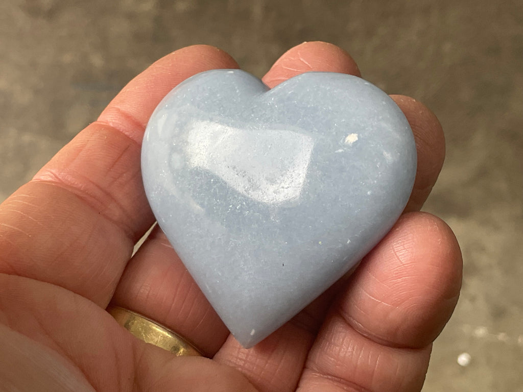 57g Angelite Polished Heart B