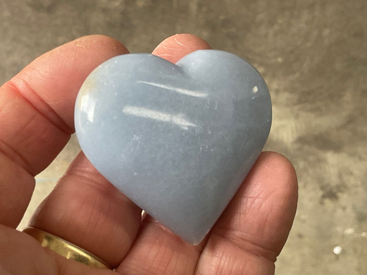 57g Angelite Polished Heart B
