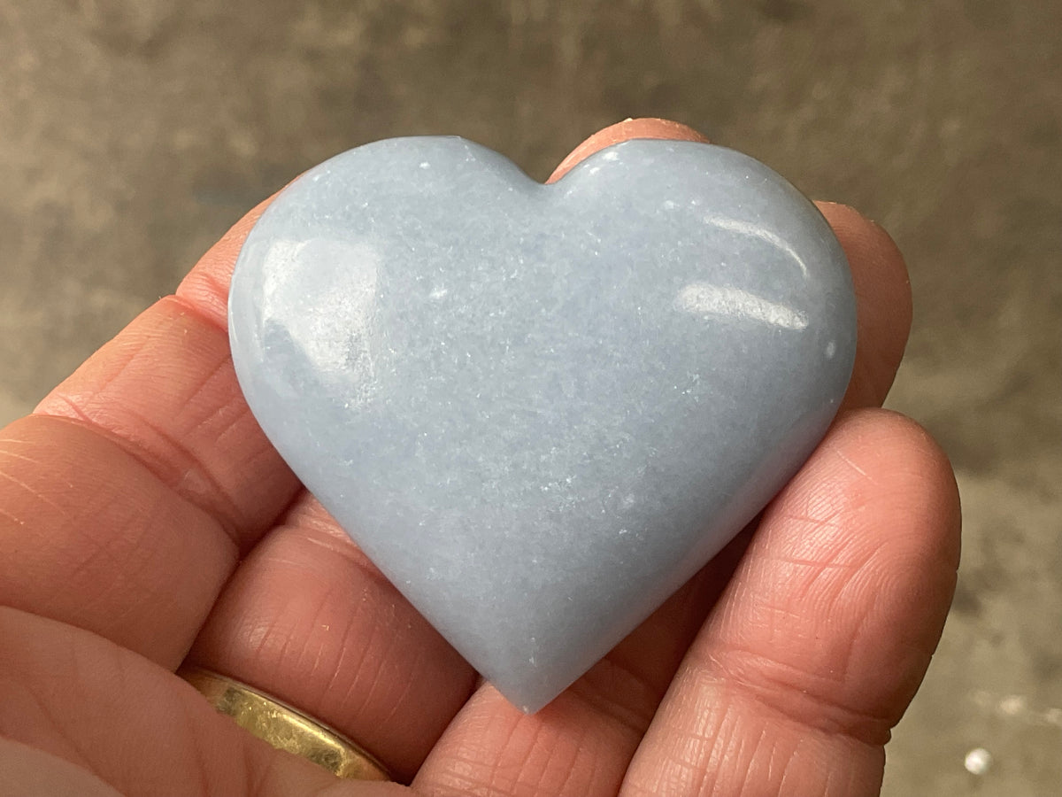 57g Angelite Polished Heart B