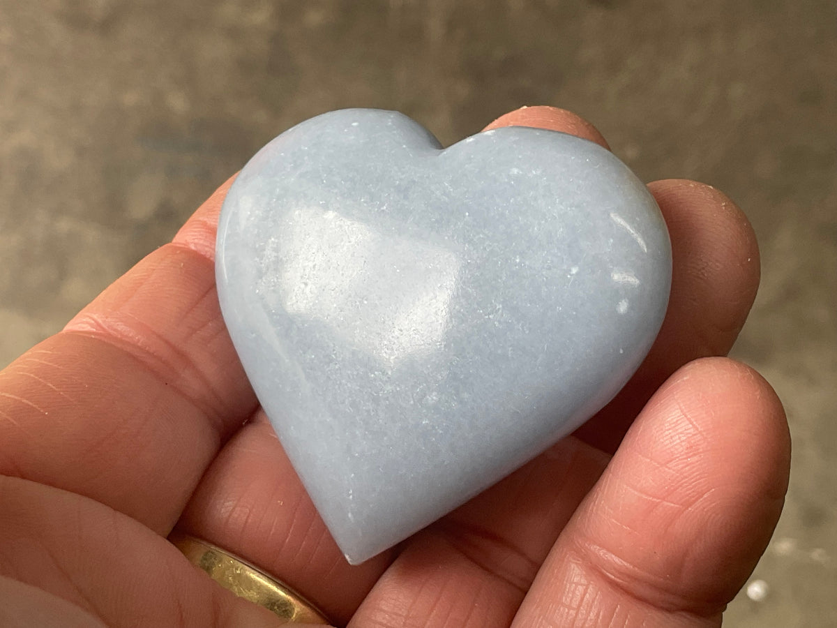 57g Angelite Polished Heart B