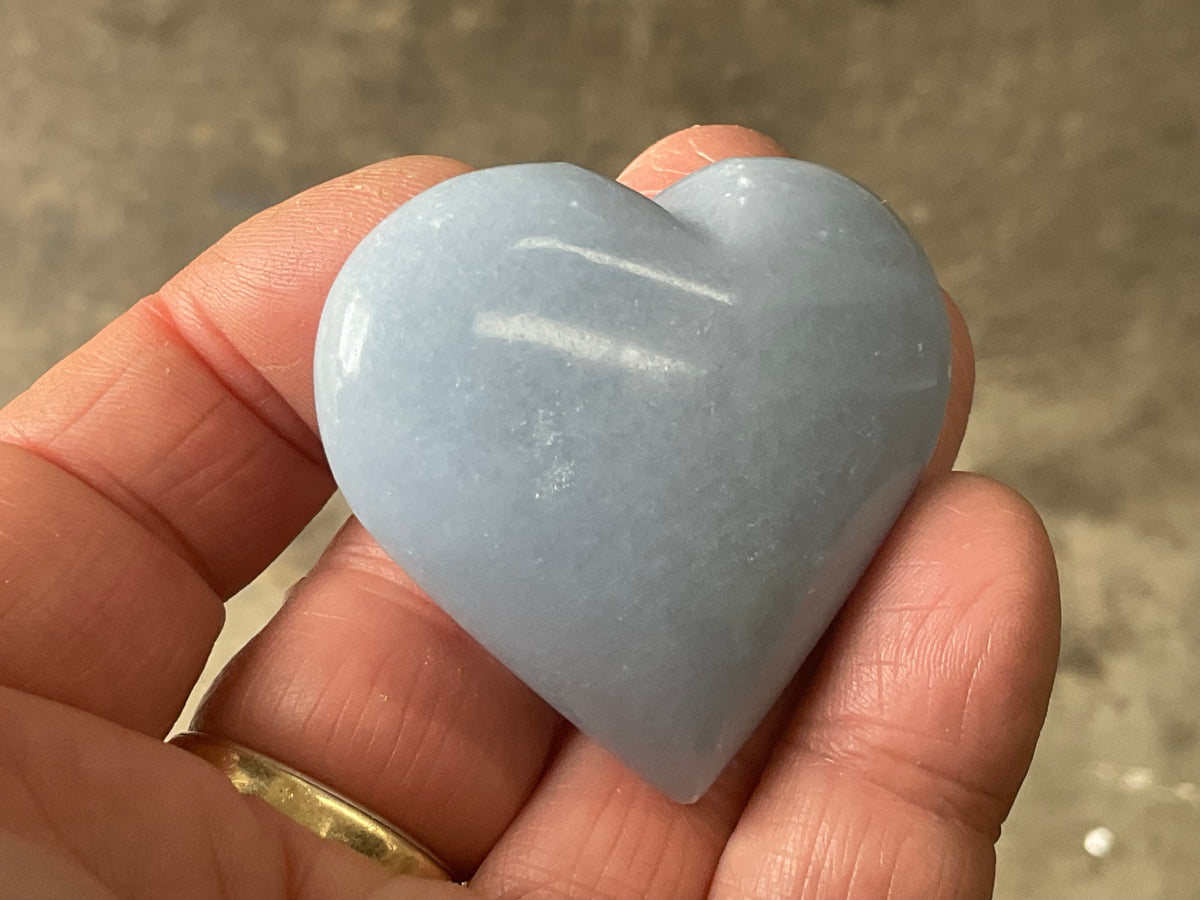57g Angelite Polished Heart B