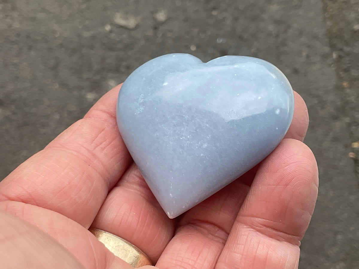 57g Angelite Polished Heart B