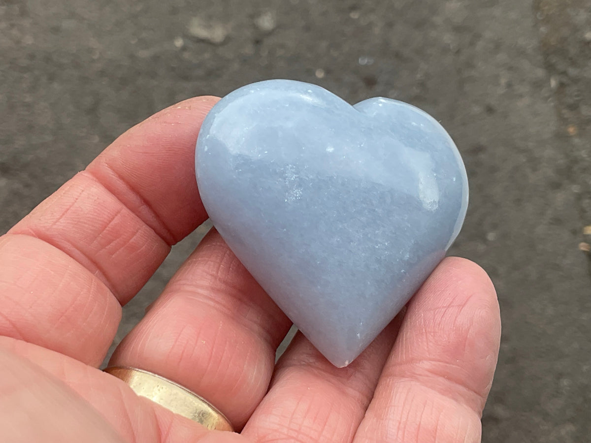 57g Angelite Polished Heart B