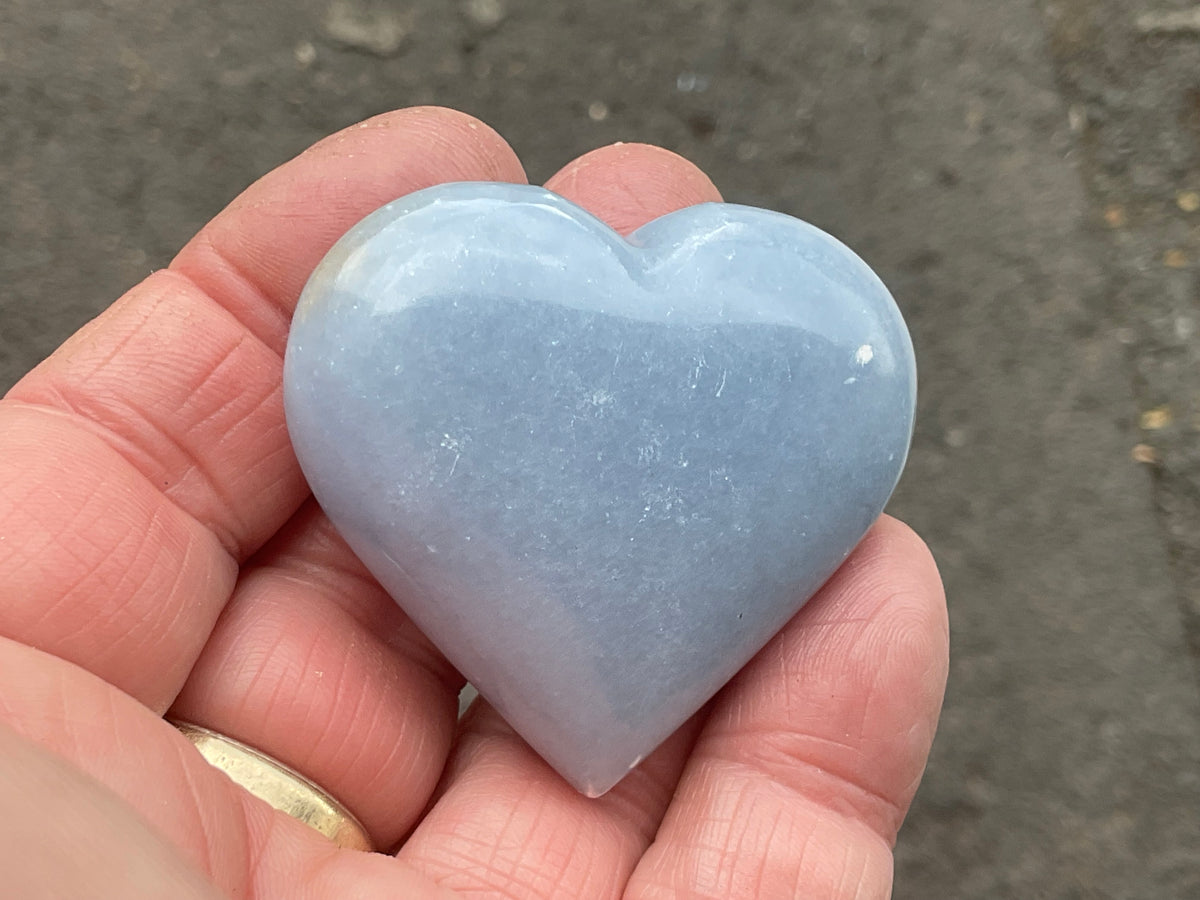 57g Angelite Polished Heart B