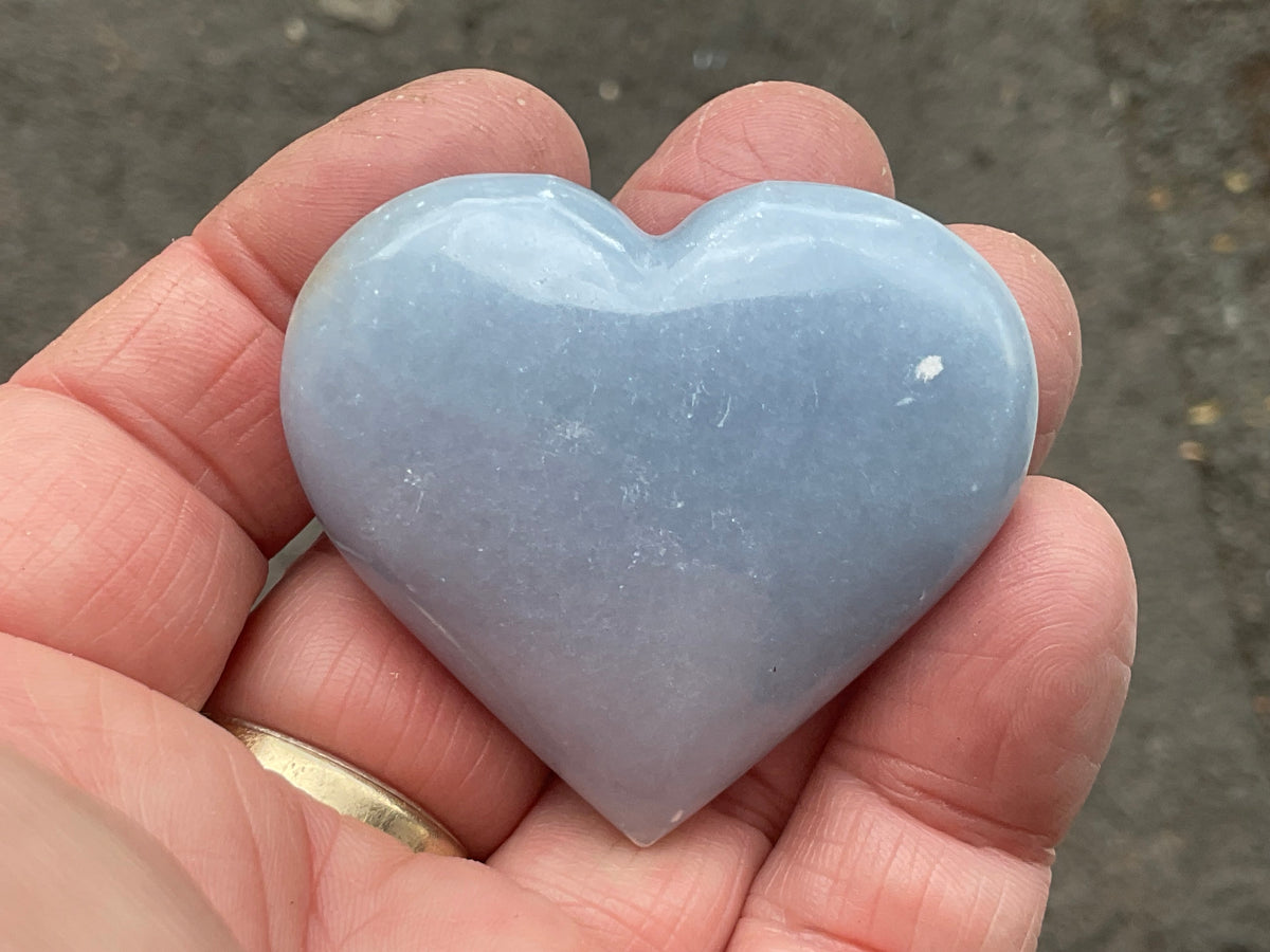 57g Angelite Polished Heart B