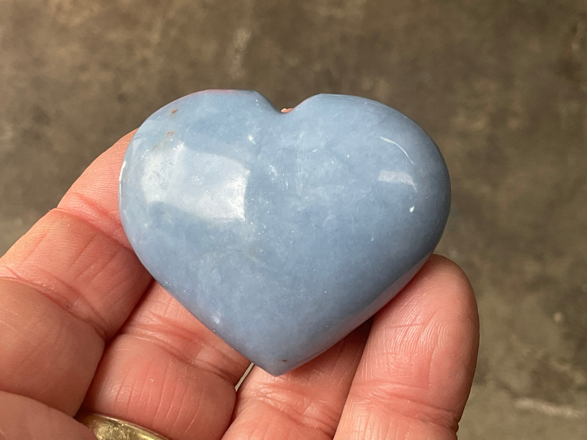 66g Angelite Polished Heart C