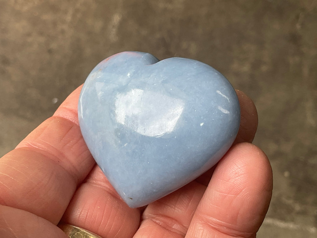66g Angelite Polished Heart C