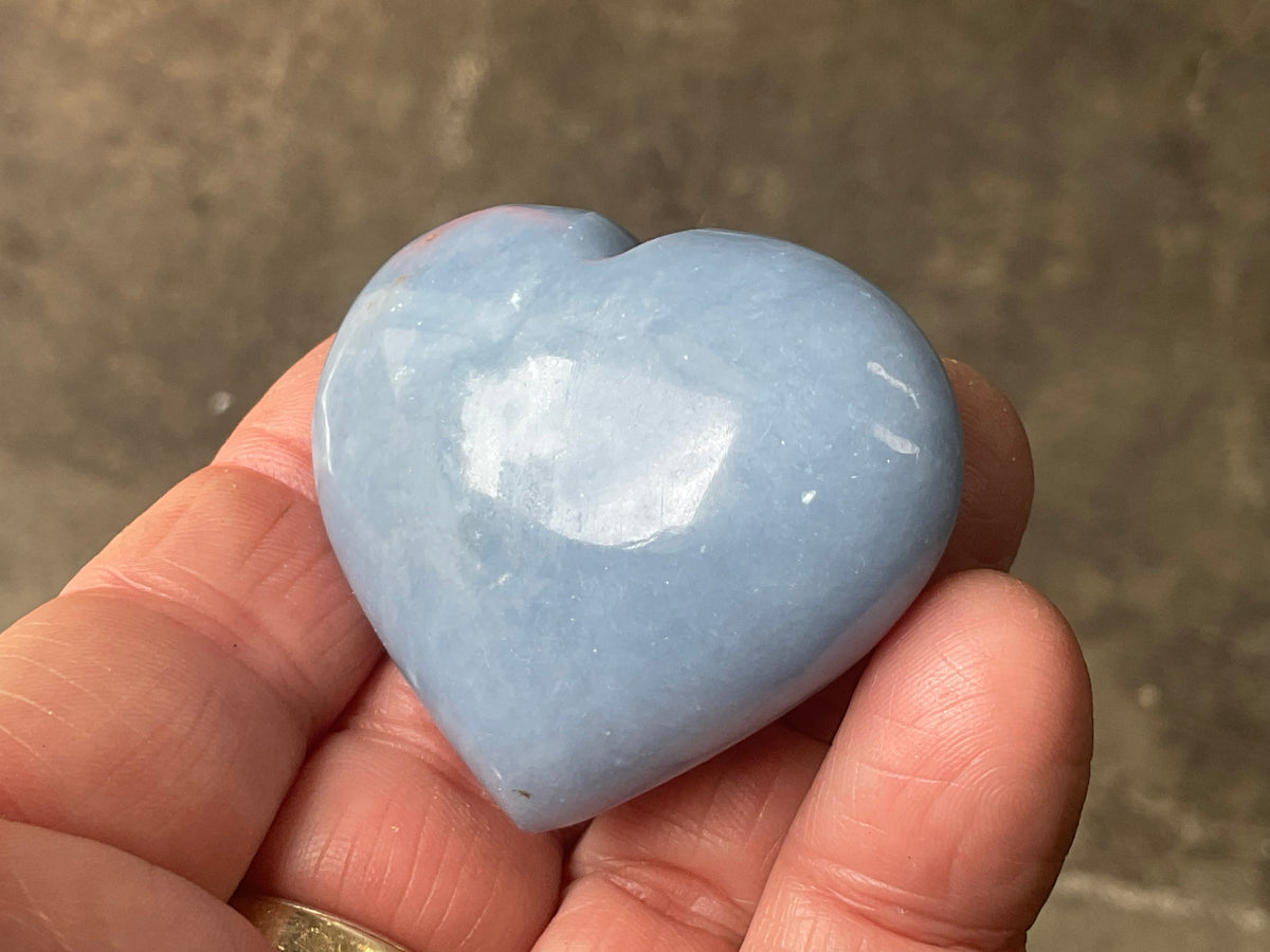 66g Angelite Polished Heart C