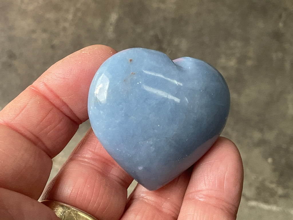 66g Angelite Polished Heart C