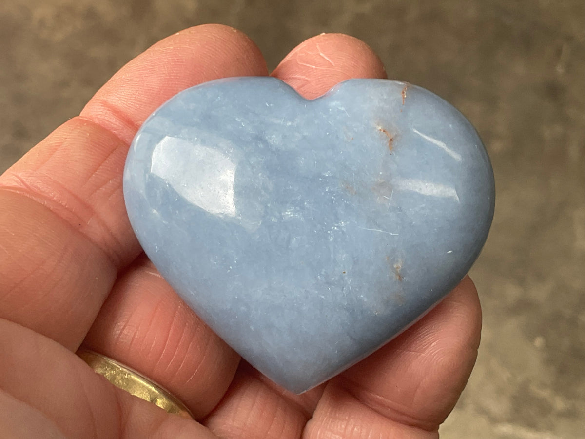 66g Angelite Polished Heart C