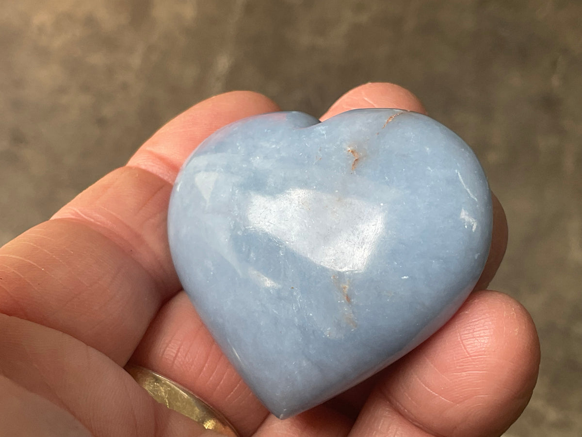 66g Angelite Polished Heart C