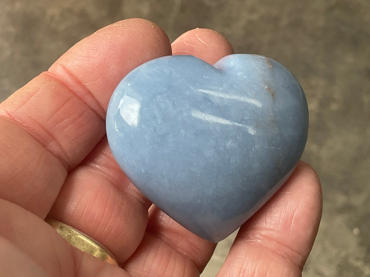 66g Angelite Polished Heart C
