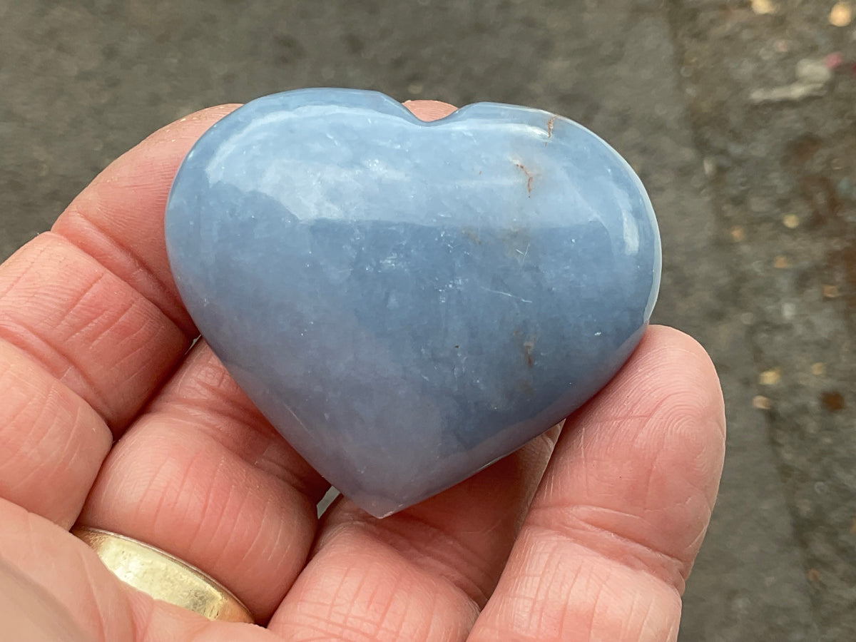 66g Angelite Polished Heart C