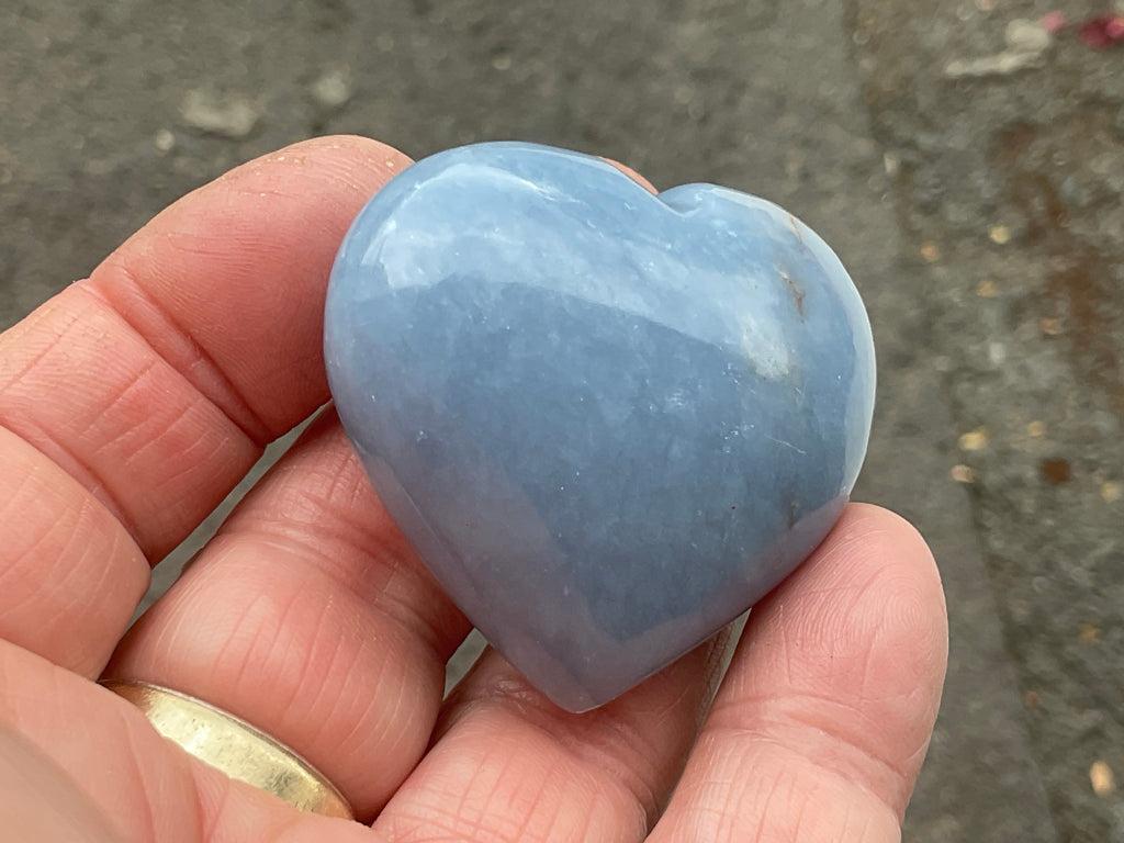 66g Angelite Polished Heart C