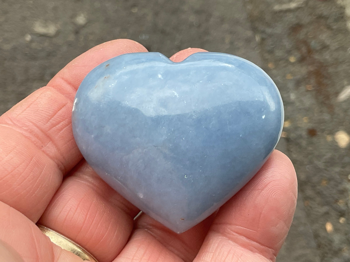 66g Angelite Polished Heart C