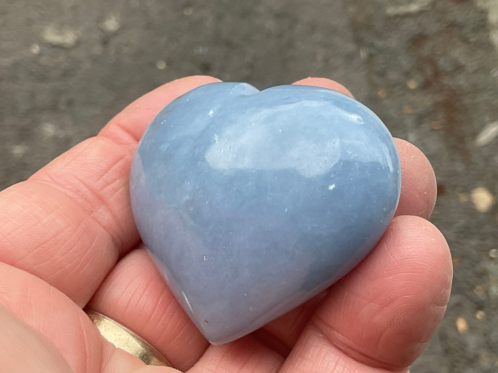 66g Angelite Polished Heart C