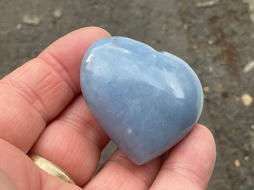 66g Angelite Polished Heart C