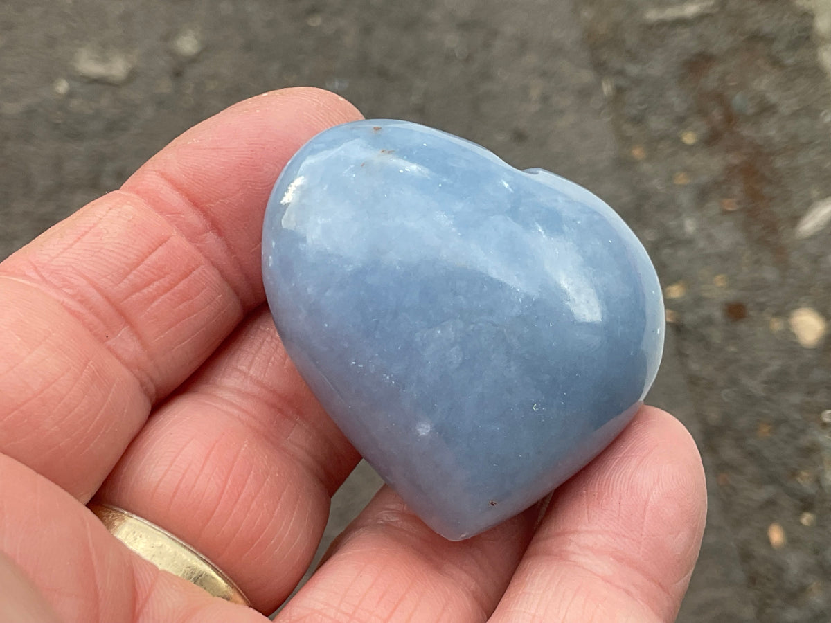 66g Angelite Polished Heart C