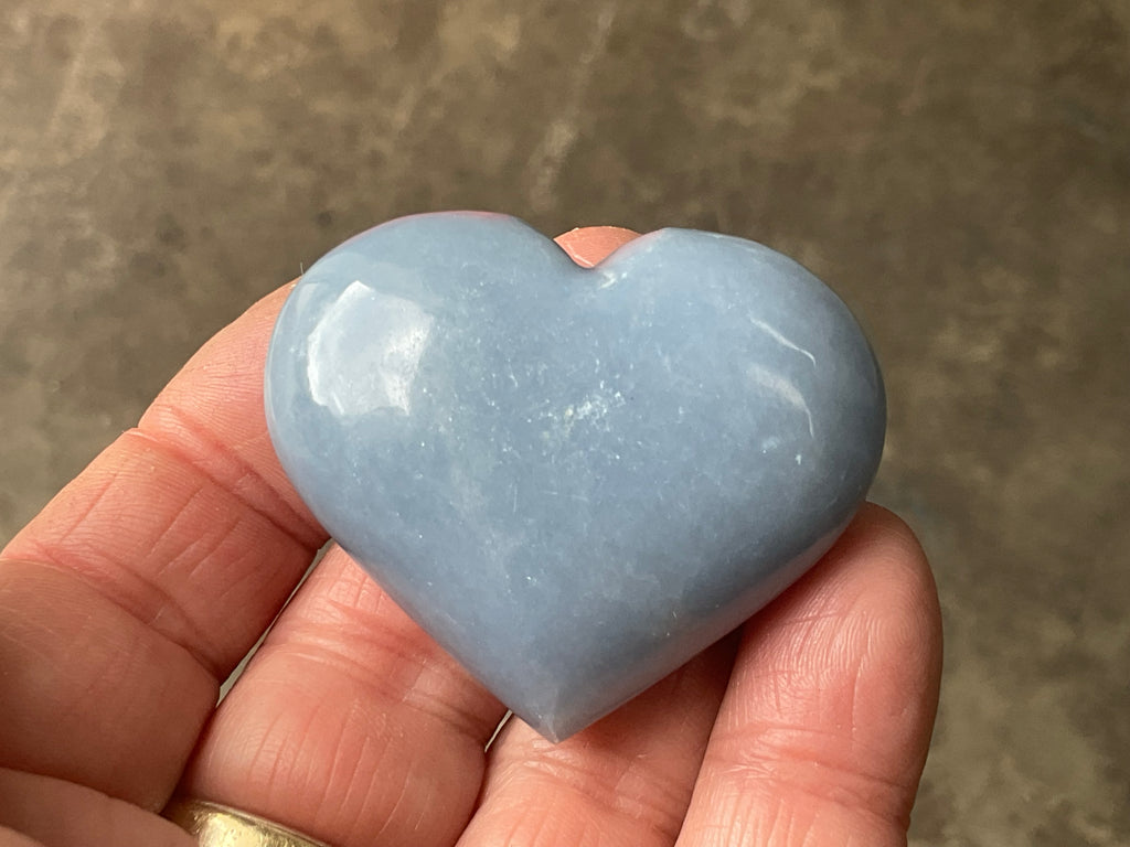 67g Angelite Polished Heart D