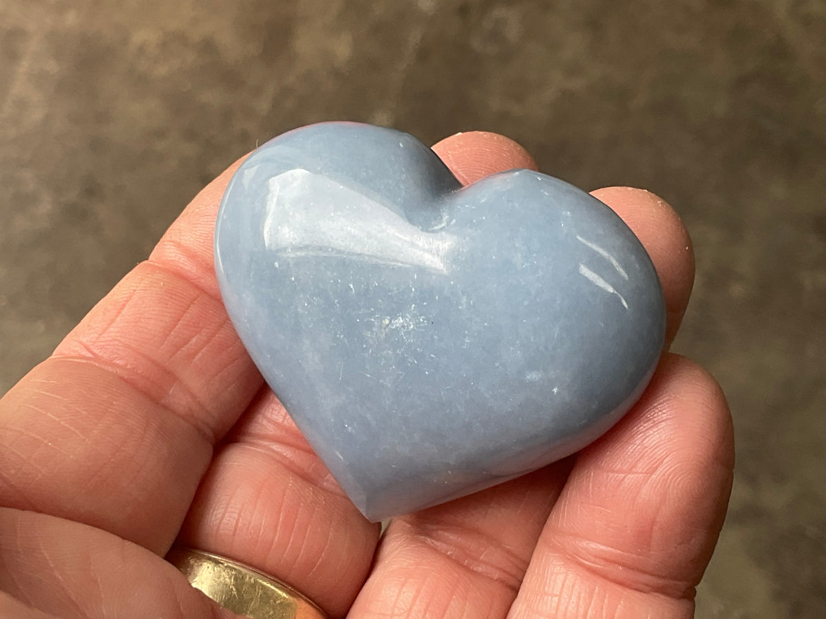 67g Angelite Polished Heart D