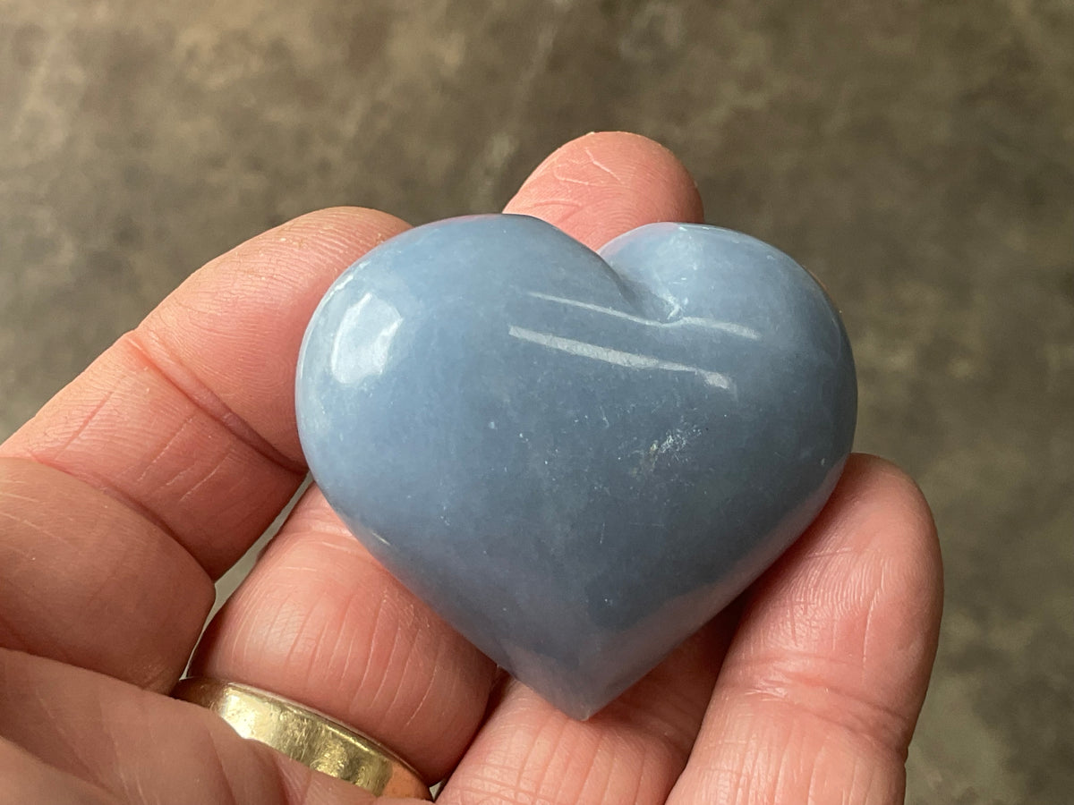 67g Angelite Polished Heart D