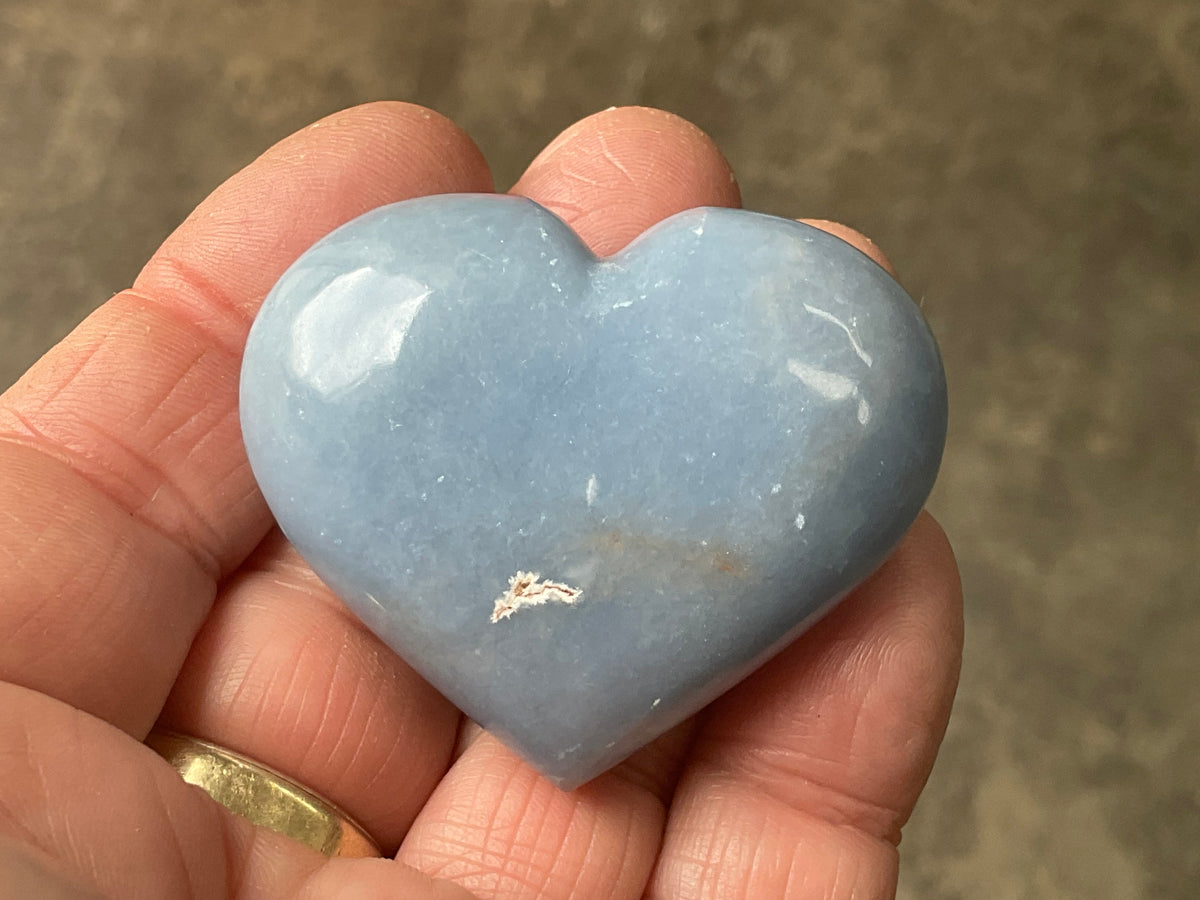 67g Angelite Polished Heart D