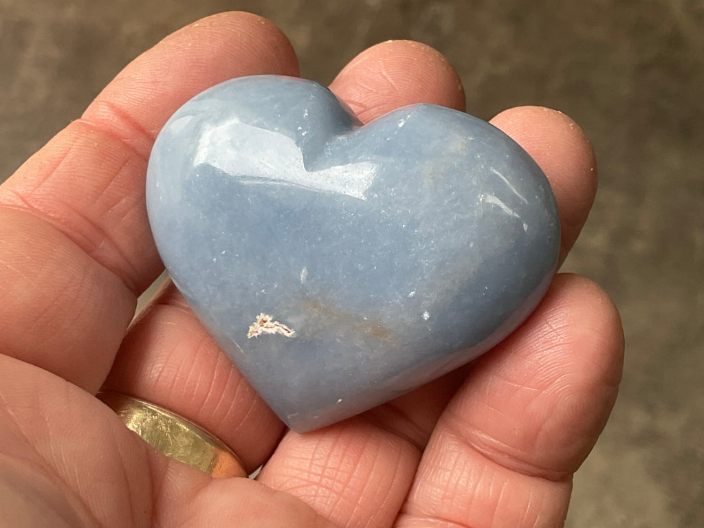 67g Angelite Polished Heart D