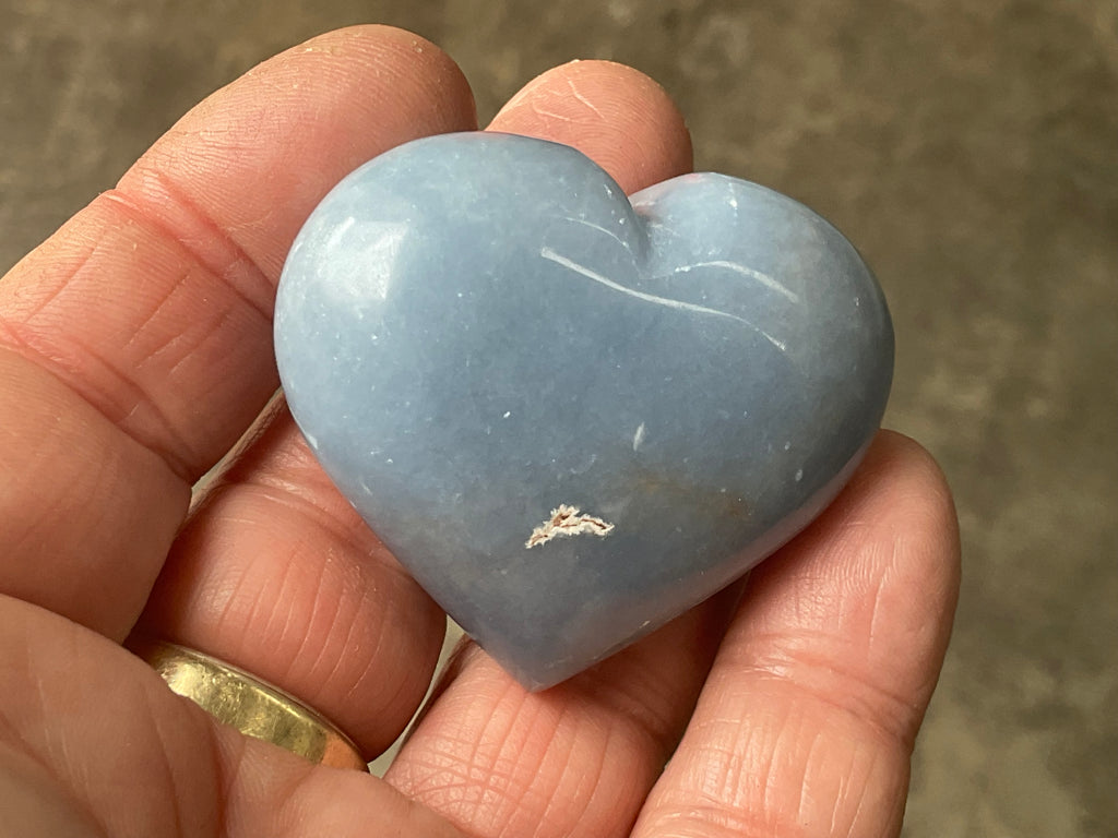 67g Angelite Polished Heart D