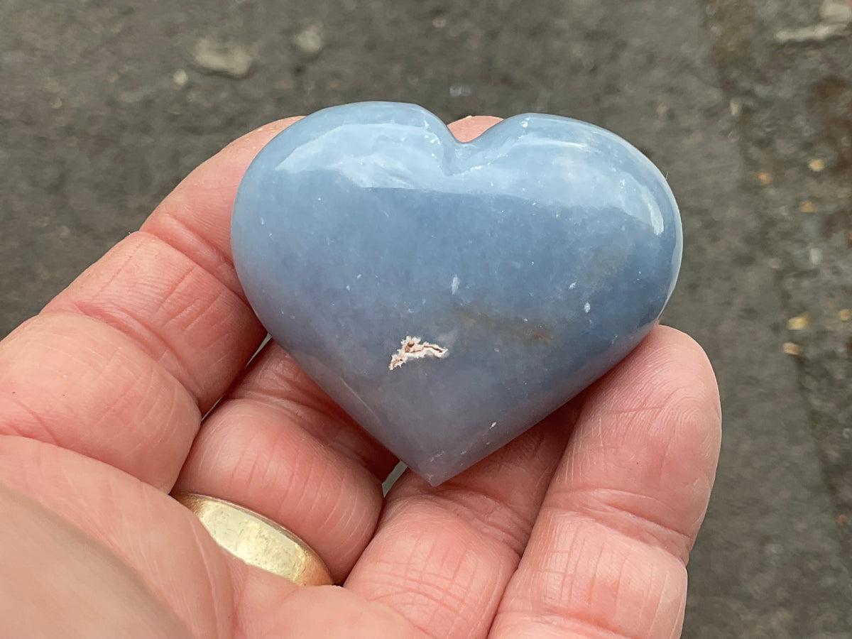 67g Angelite Polished Heart D
