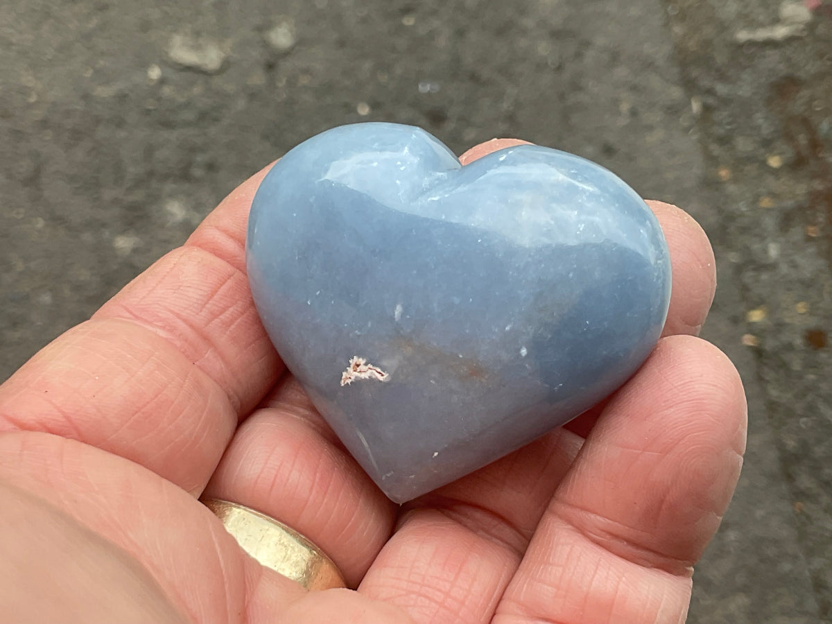 67g Angelite Polished Heart D