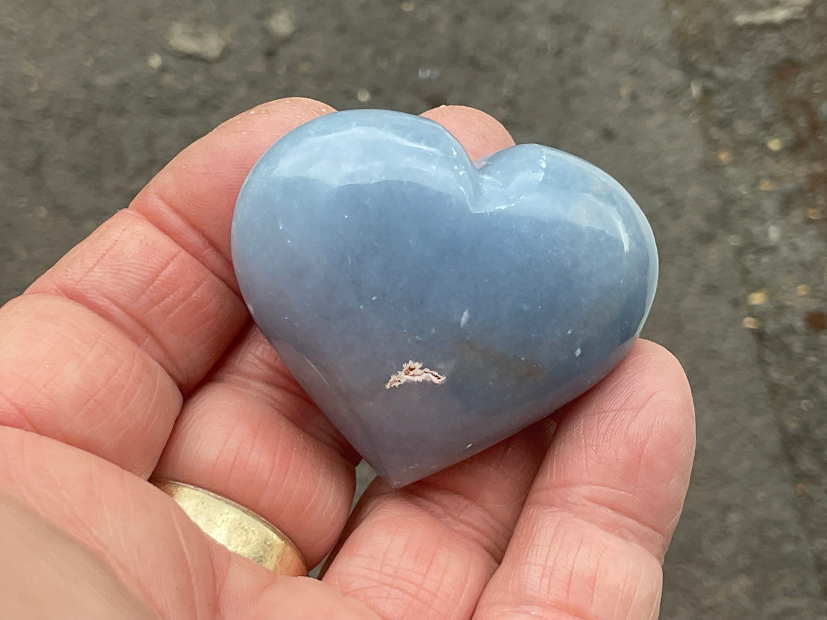 67g Angelite Polished Heart D