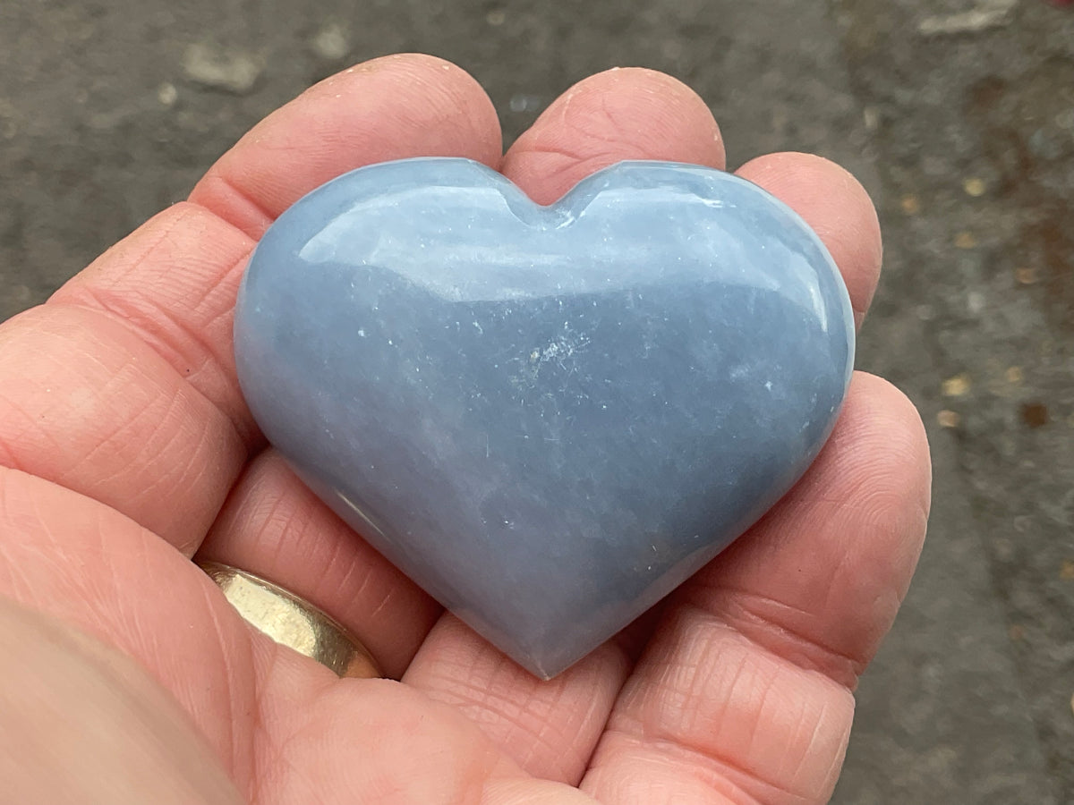 67g Angelite Polished Heart D
