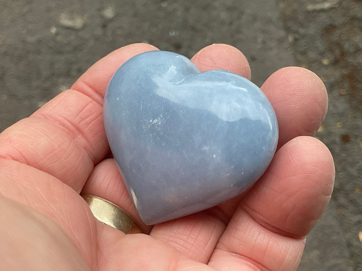 67g Angelite Polished Heart D