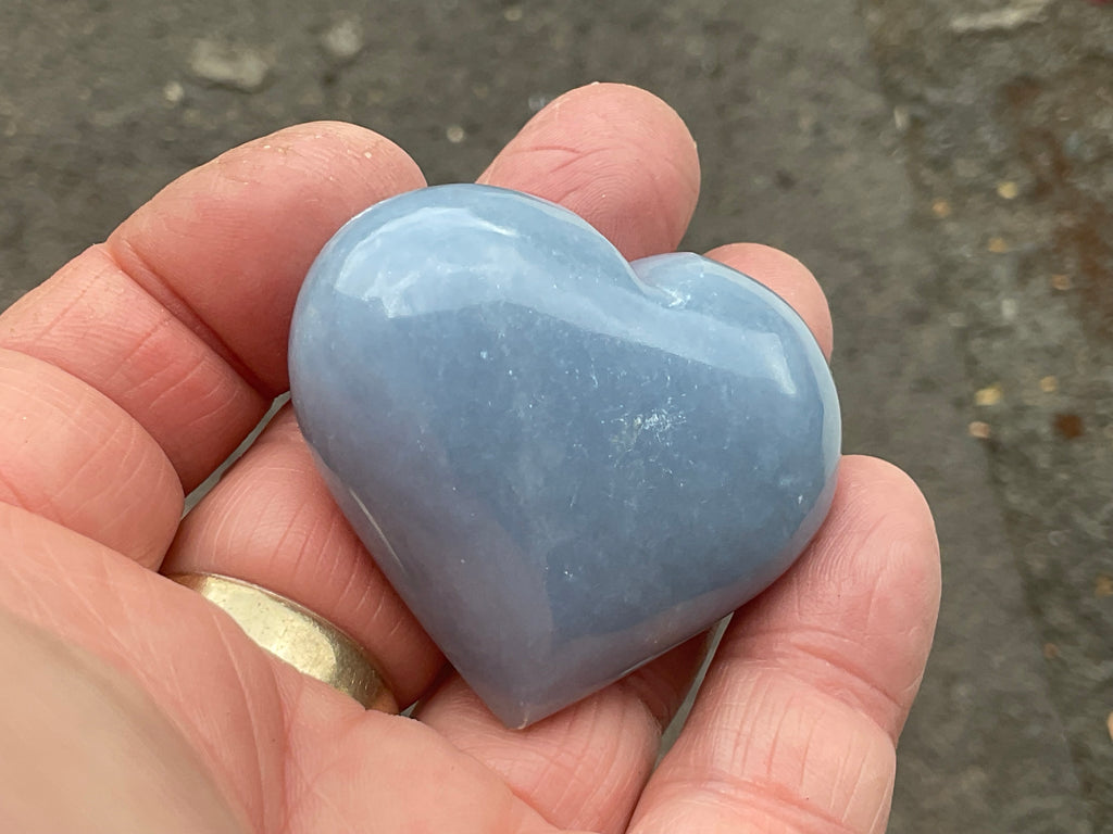 67g Angelite Polished Heart D