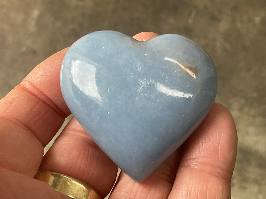 83g Angelite Polished Heart E
