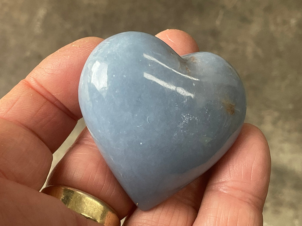 83g Angelite Polished Heart E