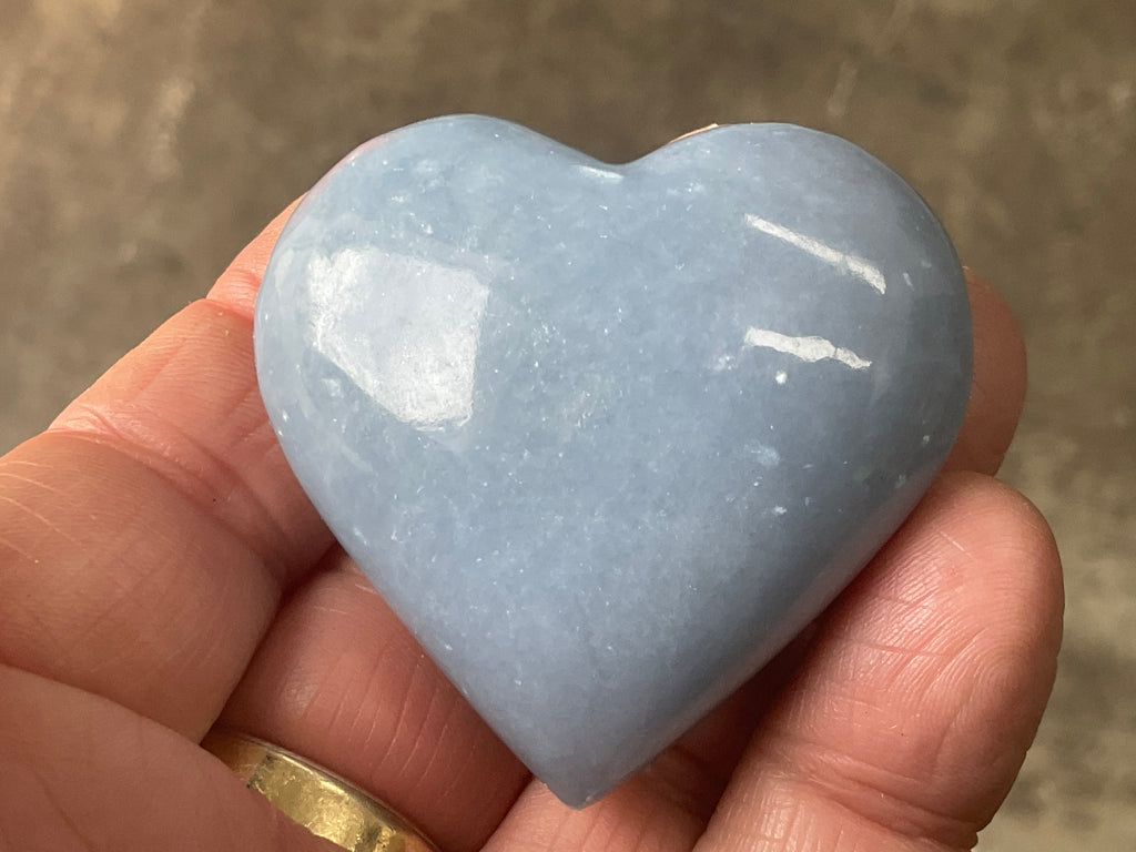 83g Angelite Polished Heart E
