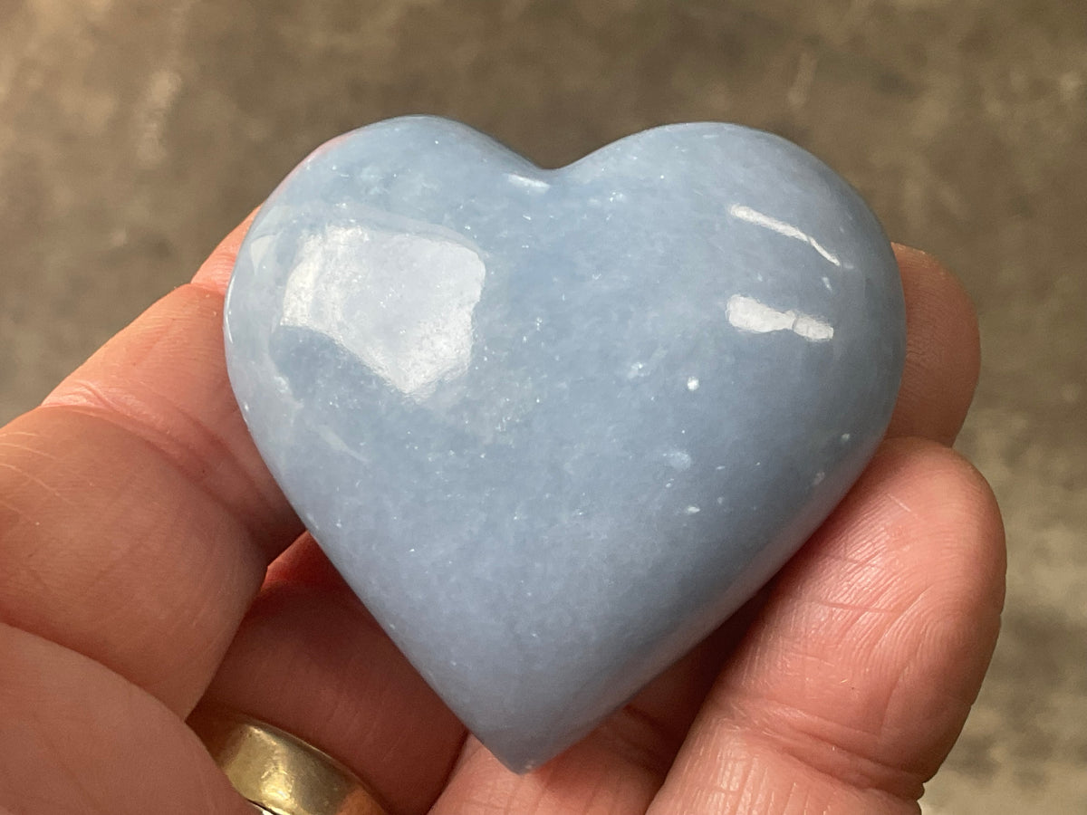 83g Angelite Polished Heart E